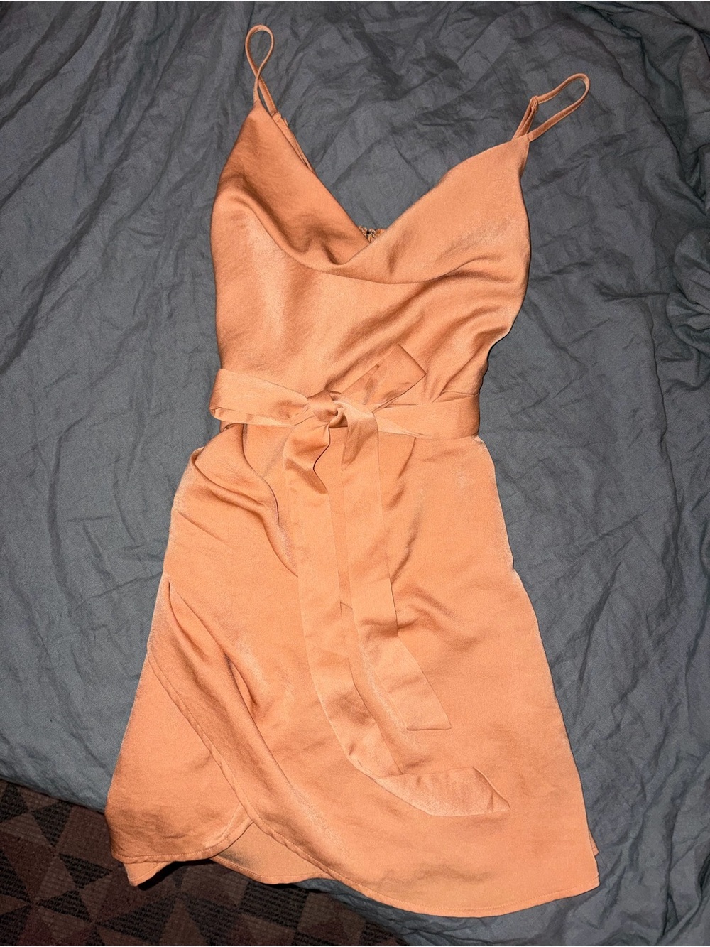 Altar'd State Rust Wrap Mini Dress with Self-Tie Belt